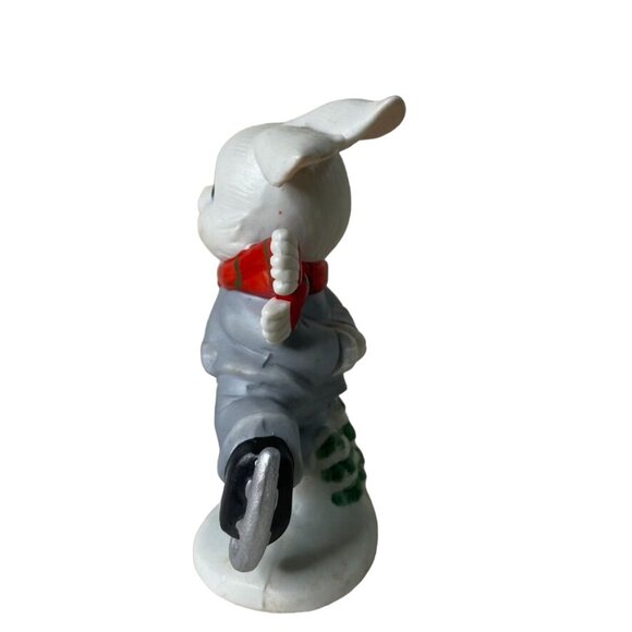 Homco Ceramic Christmas Ornament Ice Skating Rabbit Figurine Decoration u - Picture 2 of 5